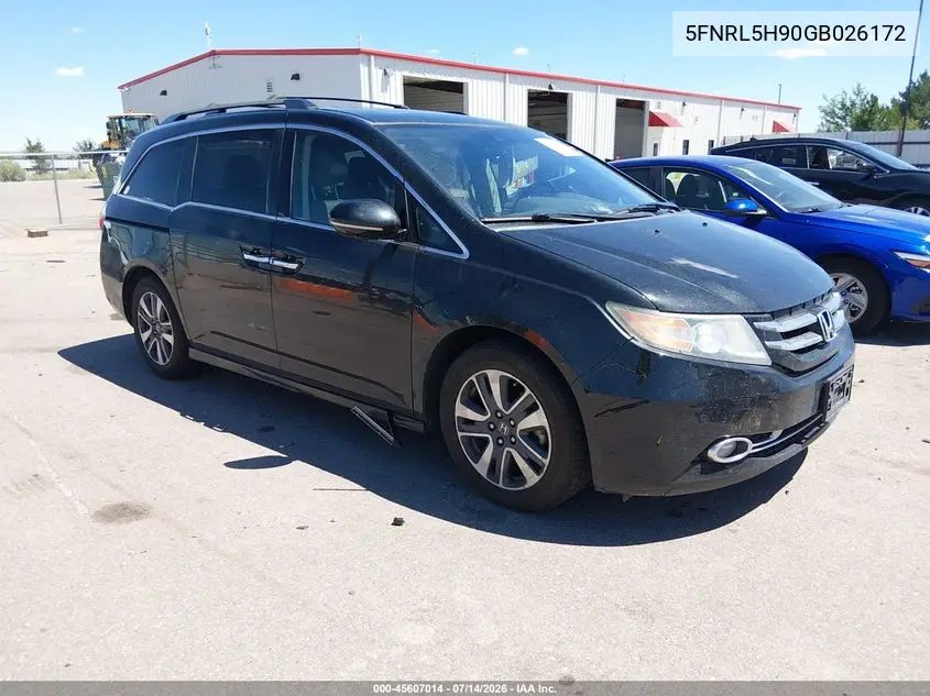 2016 Honda Odyssey Touring/Touring Elite VIN: 5FNRL5H90GB026172 Lot: 45607014