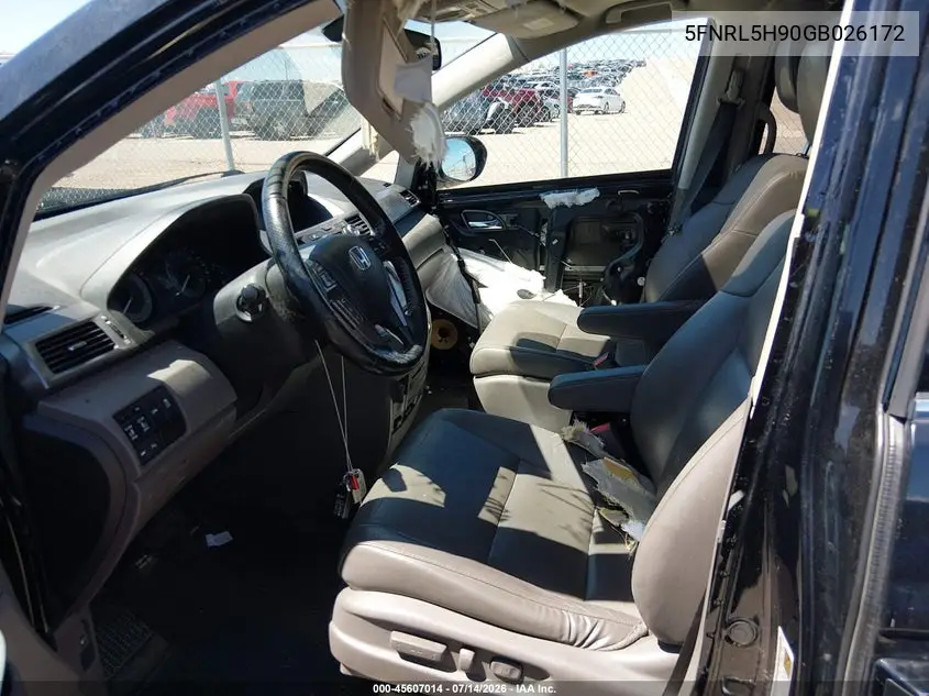 2016 Honda Odyssey Touring/Touring Elite VIN: 5FNRL5H90GB026172 Lot: 45607014