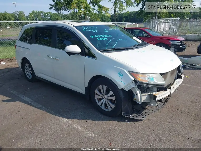 2016 Honda Odyssey Ex-L VIN: 5FNRL5H64GB067717 Lot: 45608835