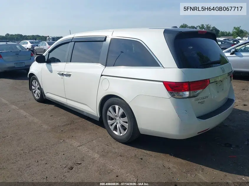 2016 Honda Odyssey Ex-L VIN: 5FNRL5H64GB067717 Lot: 45608835