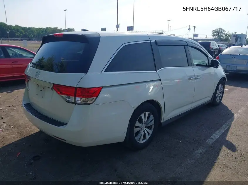 2016 Honda Odyssey Ex-L VIN: 5FNRL5H64GB067717 Lot: 45608835