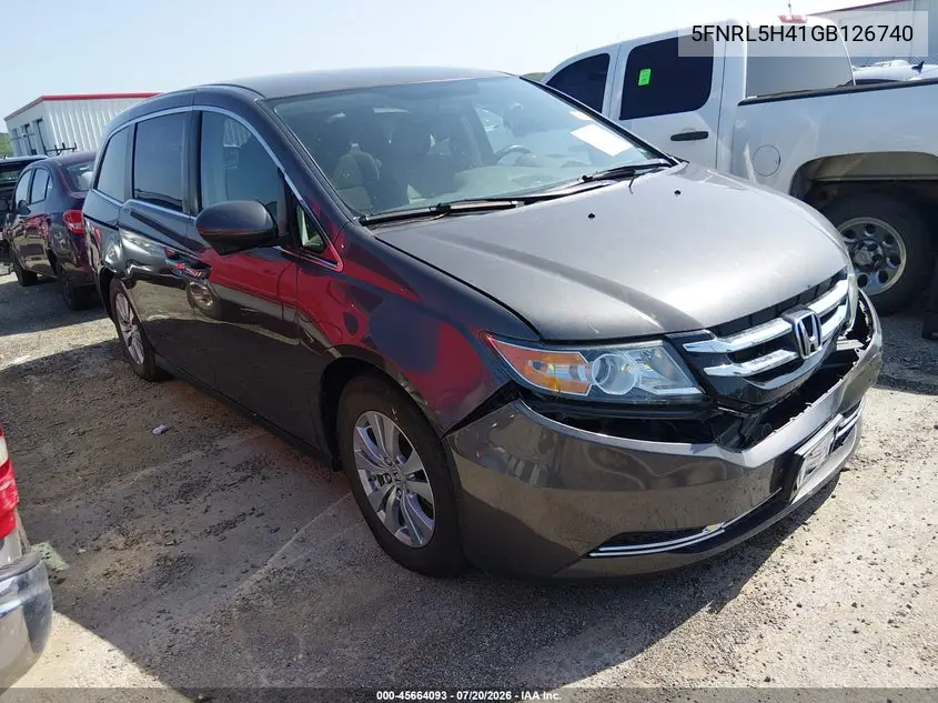 2016 Honda Odyssey Ex VIN: 5FNRL5H41GB126740 Lot: 45664093
