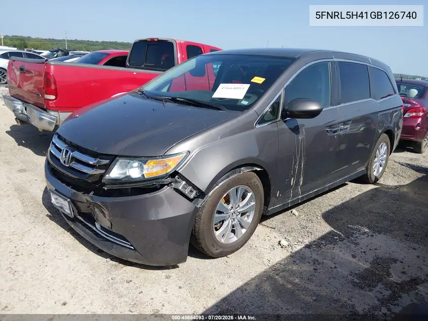2016 Honda Odyssey Ex VIN: 5FNRL5H41GB126740 Lot: 45664093