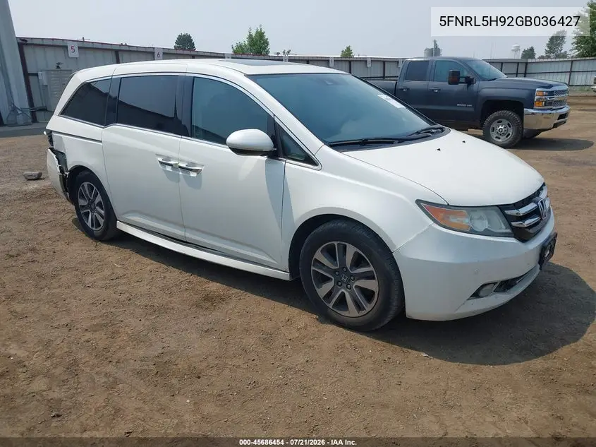 2016 Honda Odyssey Touring/Touring Elite VIN: 5FNRL5H92GB036427 Lot: 45686454
