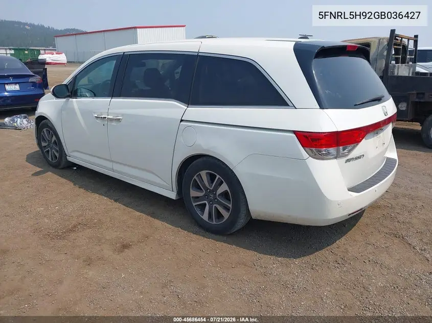 2016 Honda Odyssey Touring/Touring Elite VIN: 5FNRL5H92GB036427 Lot: 45686454