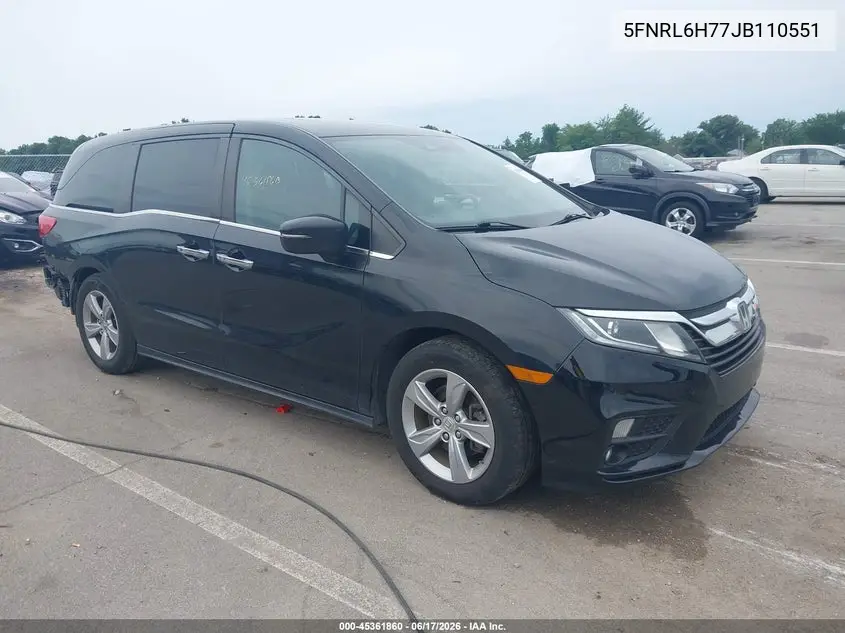 2018 Honda Odyssey Ex-L VIN: 5FNRL6H77JB110551 Lot: 45361860