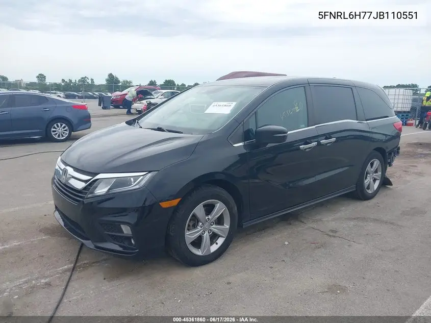 2018 Honda Odyssey Ex-L VIN: 5FNRL6H77JB110551 Lot: 45361860