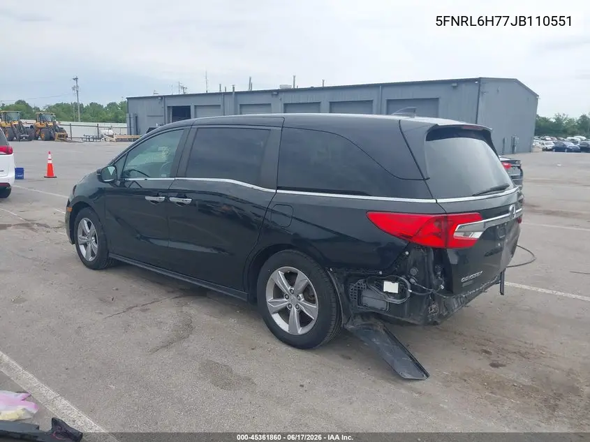 2018 Honda Odyssey Ex-L VIN: 5FNRL6H77JB110551 Lot: 45361860