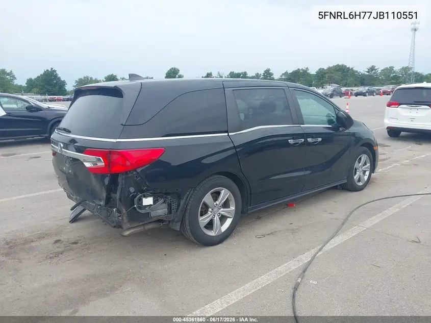 2018 Honda Odyssey Ex-L VIN: 5FNRL6H77JB110551 Lot: 45361860
