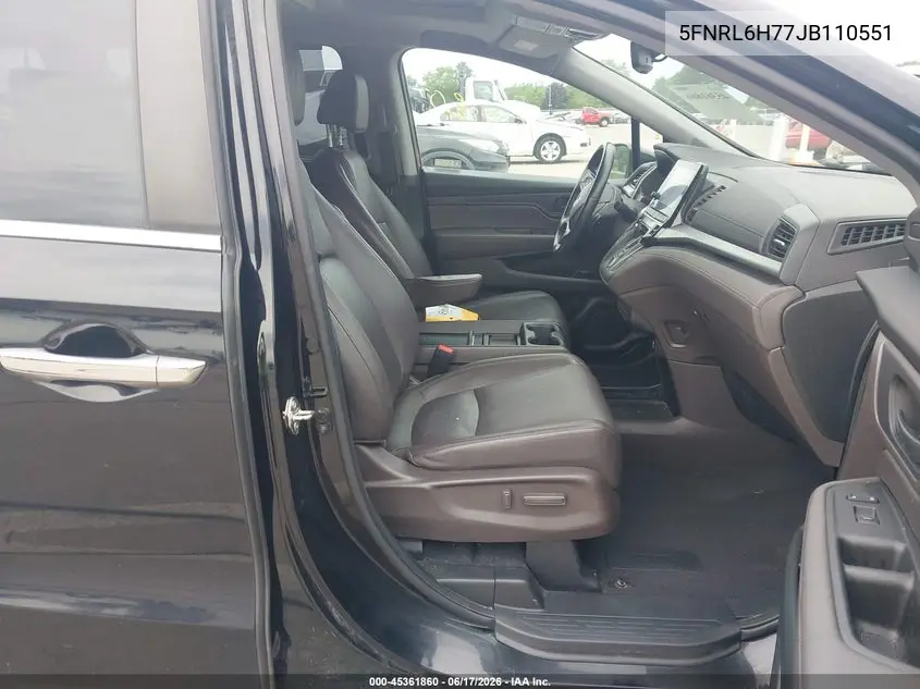 2018 Honda Odyssey Ex-L VIN: 5FNRL6H77JB110551 Lot: 45361860