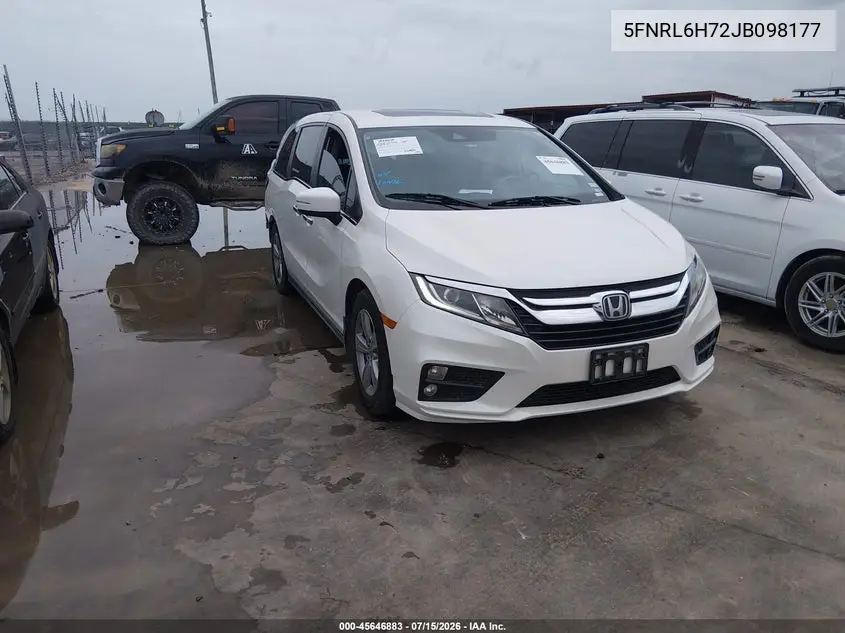 2018 Honda Odyssey Ex-L VIN: 5FNRL6H72JB098177 Lot: 45646883