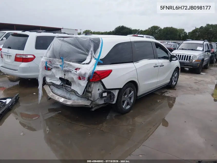 2018 Honda Odyssey Ex-L VIN: 5FNRL6H72JB098177 Lot: 45646883