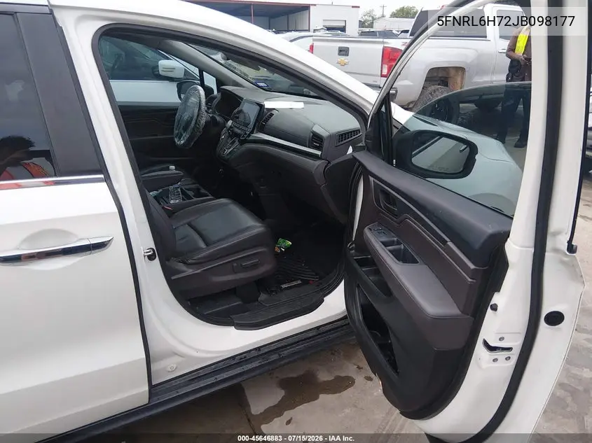 2018 Honda Odyssey Ex-L VIN: 5FNRL6H72JB098177 Lot: 45646883