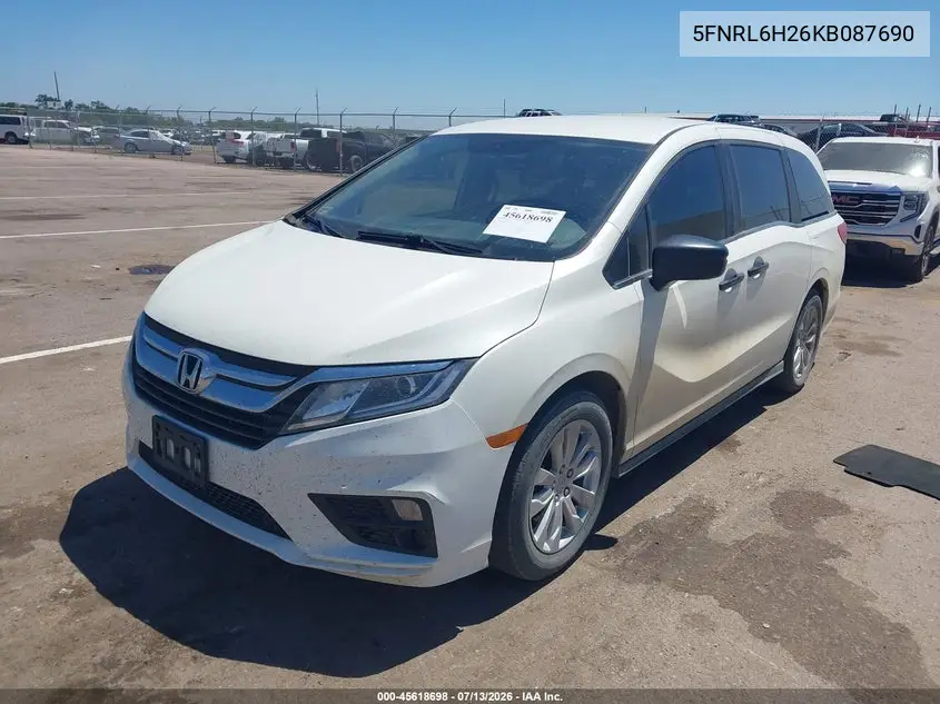 2019 Honda Odyssey Lx VIN: 5FNRL6H26KB087690 Lot: 45618698