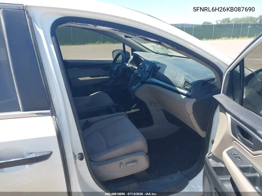 2019 Honda Odyssey Lx VIN: 5FNRL6H26KB087690 Lot: 45618698