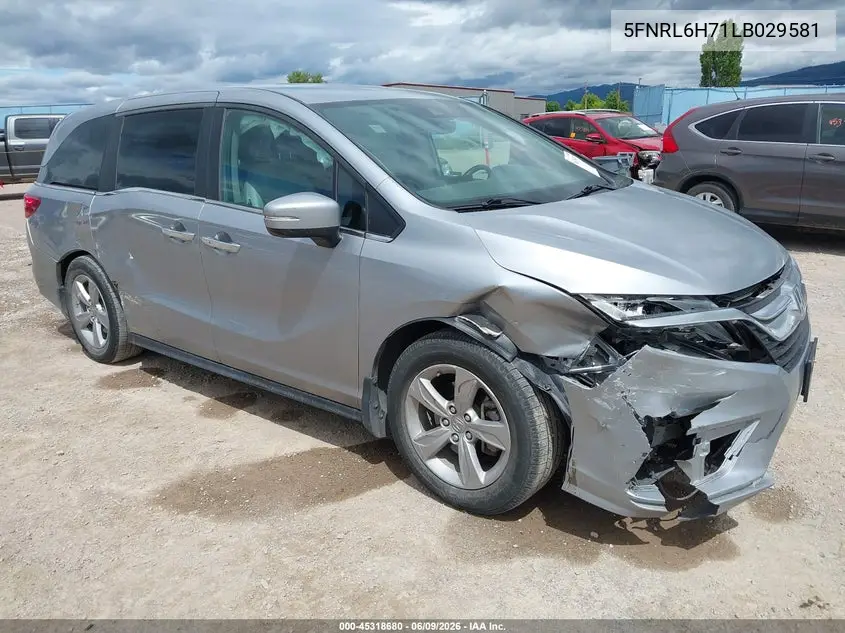 2020 Honda Odyssey Ex-L/Ex-L W/Navi Res VIN: 5FNRL6H71LB029581 Lot: 45318680