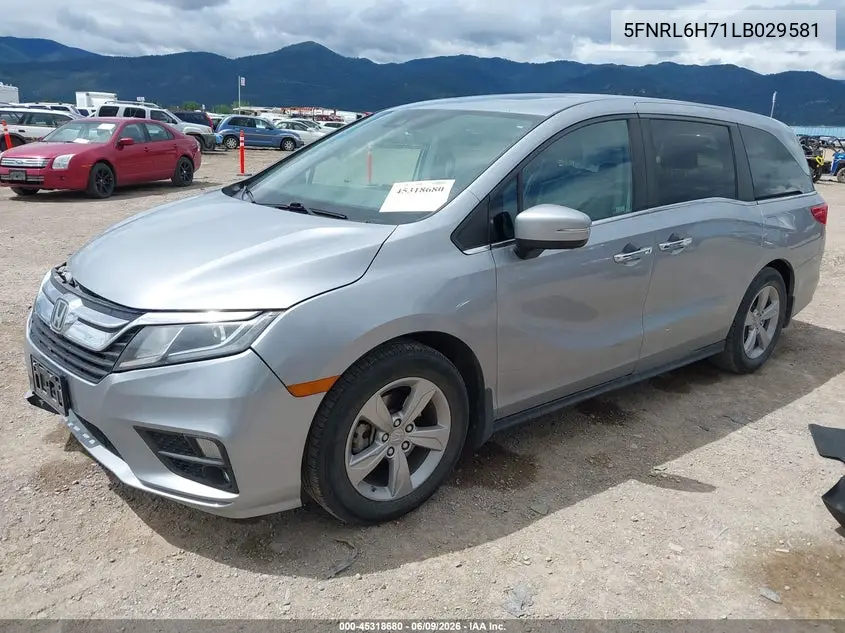 2020 Honda Odyssey Ex-L/Ex-L W/Navi Res VIN: 5FNRL6H71LB029581 Lot: 45318680