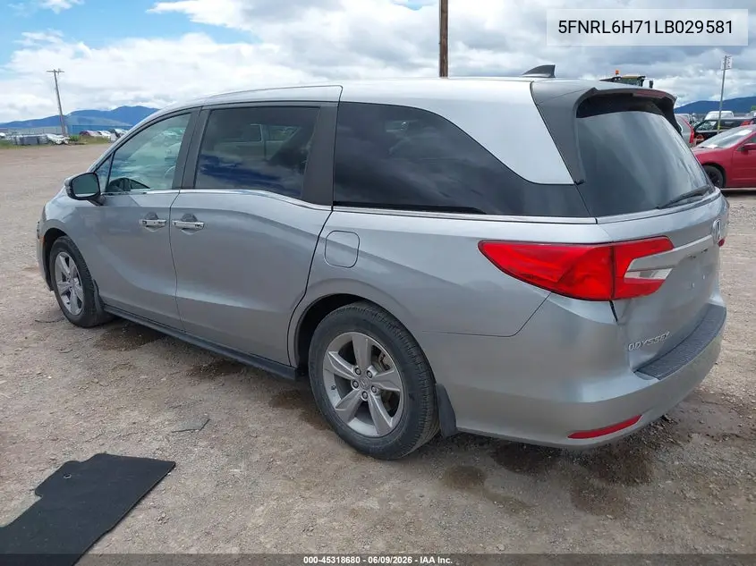 2020 Honda Odyssey Ex-L/Ex-L W/Navi Res VIN: 5FNRL6H71LB029581 Lot: 45318680