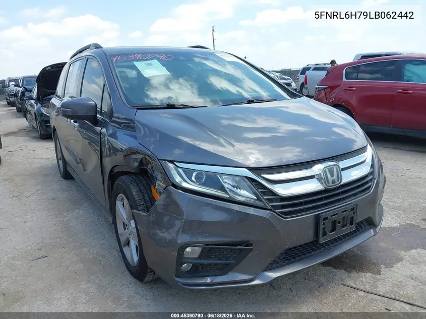 2020 Honda Odyssey Ex-L/Ex-L W/Navi Res VIN: 5FNRL6H79LB062442 Lot: 45390790