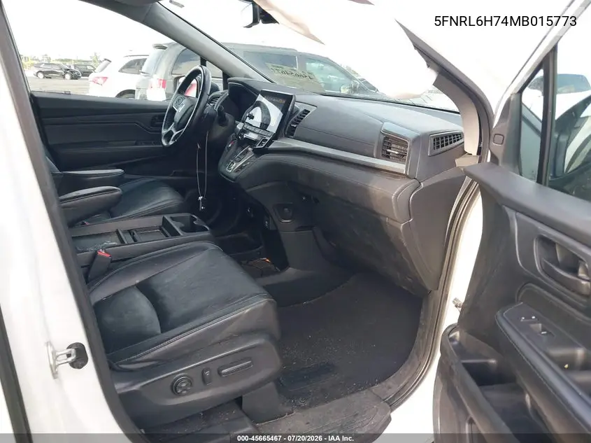 2021 Honda Odyssey Ex-L VIN: 5FNRL6H74MB015773 Lot: 45665467