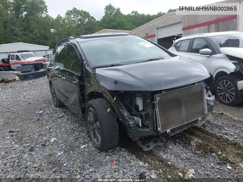 2022 Honda Odyssey Elite VIN: 5FNRL6H96NB002865 Lot: 44974077