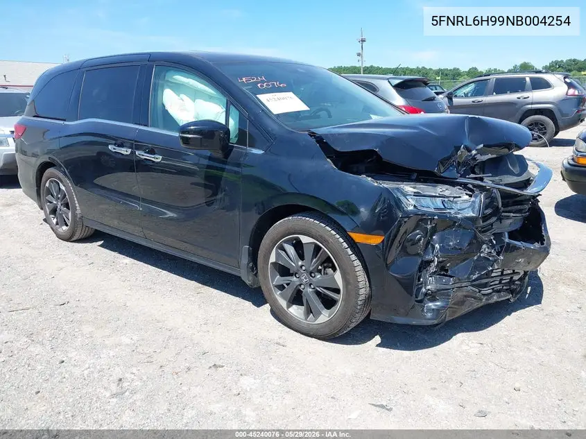 2022 Honda Odyssey Elite VIN: 5FNRL6H99NB004254 Lot: 45240076