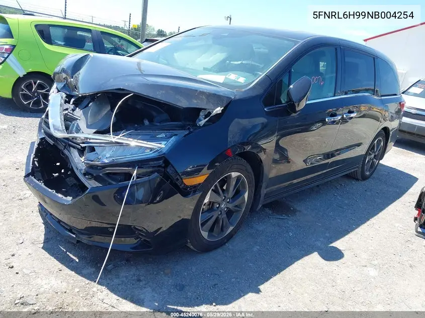 2022 Honda Odyssey Elite VIN: 5FNRL6H99NB004254 Lot: 45240076