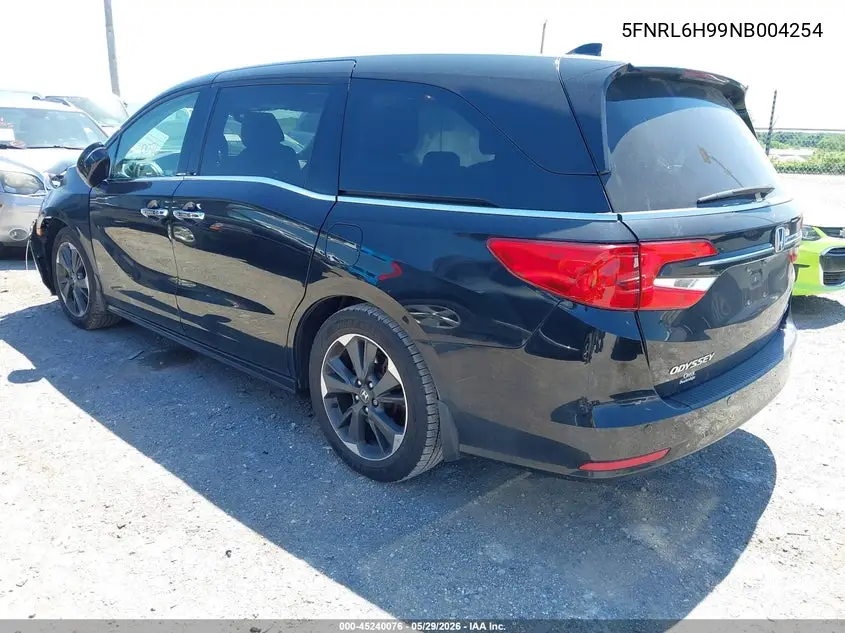 2022 Honda Odyssey Elite VIN: 5FNRL6H99NB004254 Lot: 45240076