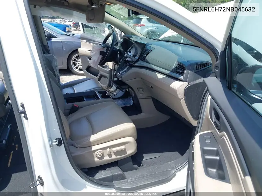 2022 Honda Odyssey Ex-L VIN: 5FNRL6H72NB045632 Lot: 45309863