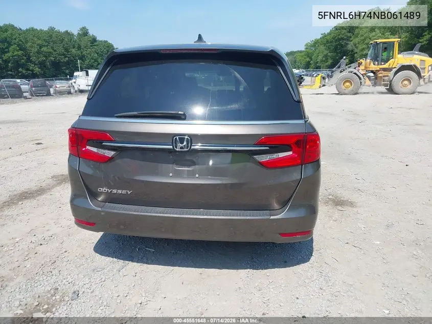 2022 Honda Odyssey Ex-L VIN: 5FNRL6H74NB061489 Lot: 45551648