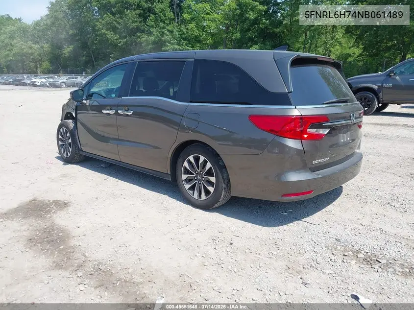 2022 Honda Odyssey Ex-L VIN: 5FNRL6H74NB061489 Lot: 45551648