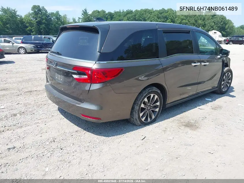 2022 Honda Odyssey Ex-L VIN: 5FNRL6H74NB061489 Lot: 45551648