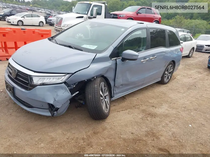 2024 Honda Odyssey Touring VIN: 5FNRL6H80RB027564 Lot: 45670889