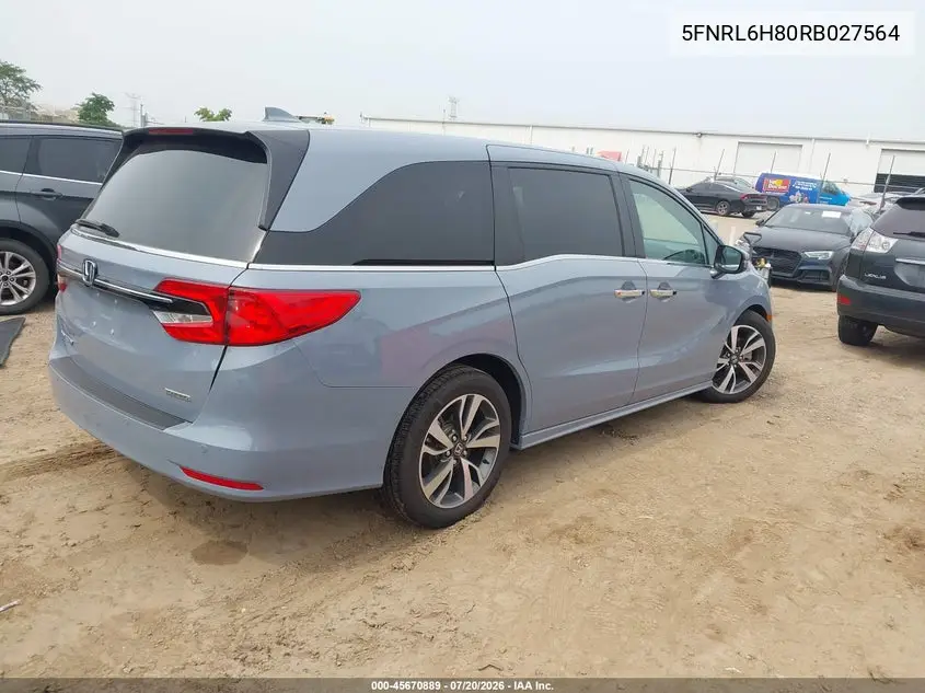 2024 Honda Odyssey Touring VIN: 5FNRL6H80RB027564 Lot: 45670889