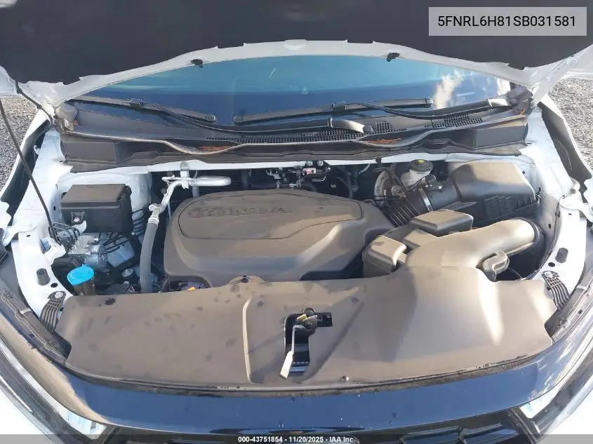 5FNRL6H81SB031581 2025 Honda Odyssey Touring