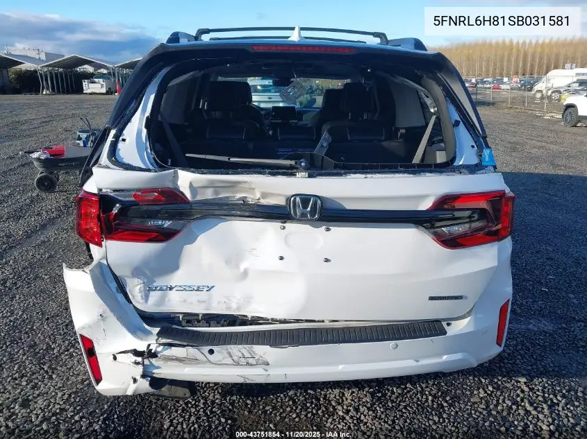 5FNRL6H81SB031581 2025 Honda Odyssey Touring