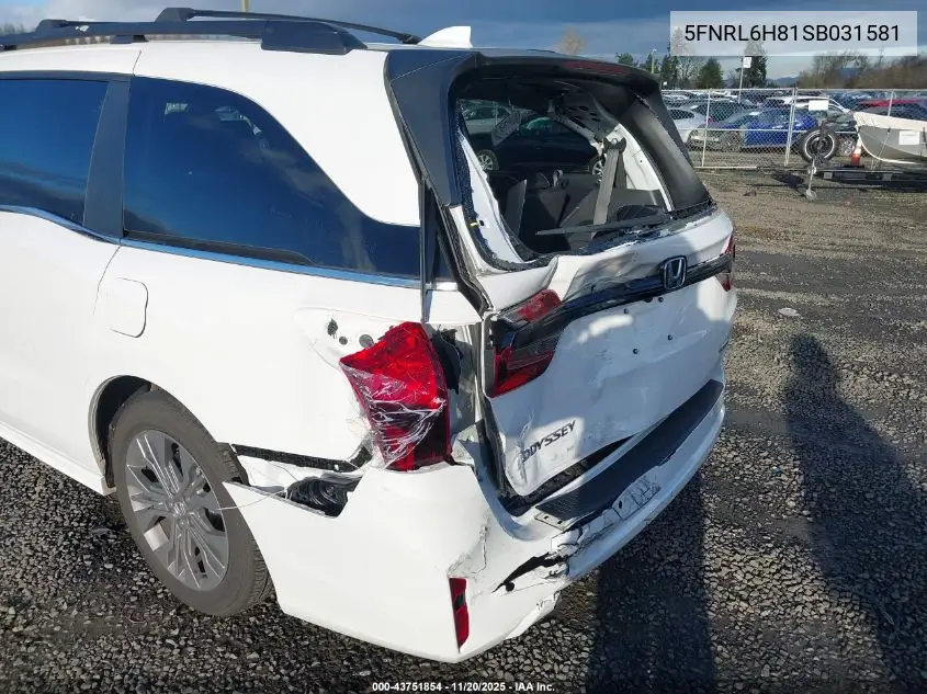 5FNRL6H81SB031581 2025 Honda Odyssey Touring