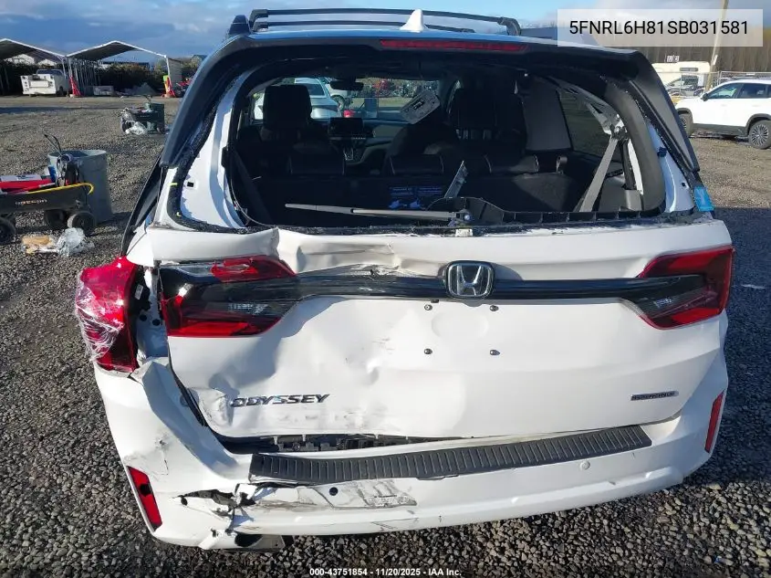 5FNRL6H81SB031581 2025 Honda Odyssey Touring
