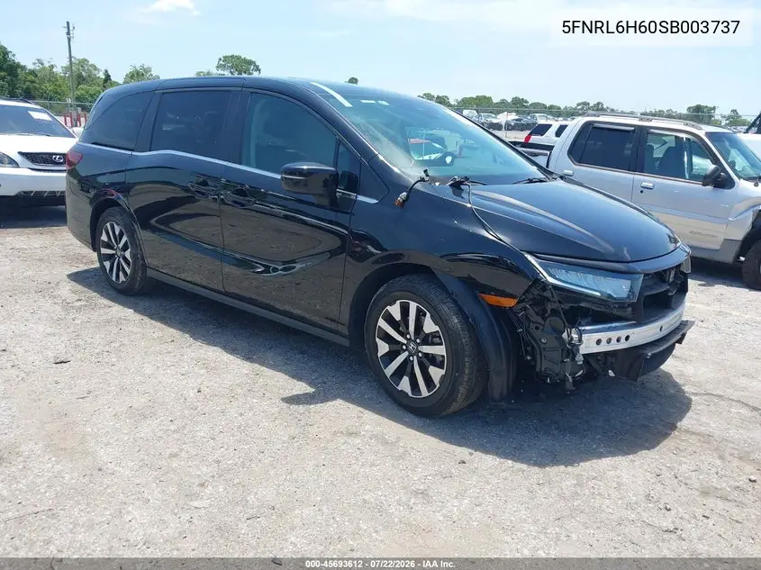 2025 Honda Odyssey Ex-L VIN: 5FNRL6H60SB003737 Lot: 45693612