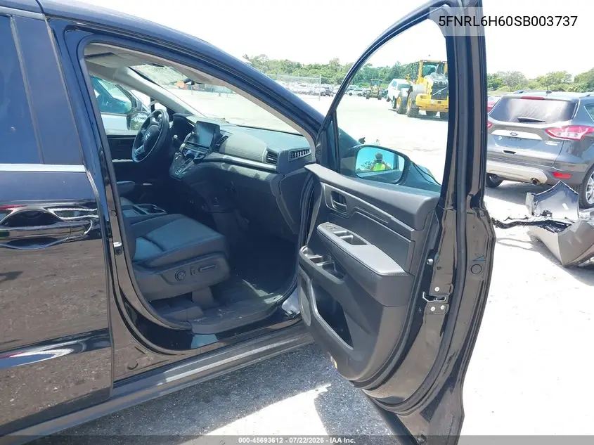 2025 Honda Odyssey Ex-L VIN: 5FNRL6H60SB003737 Lot: 45693612