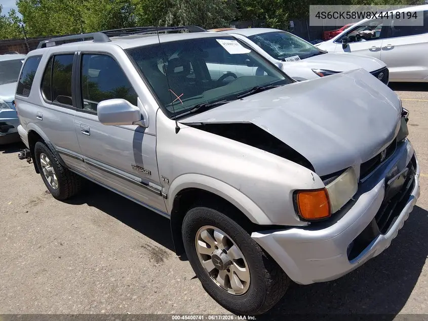 1999 Honda Passport Ex/Lx VIN: 4S6CK58W8X4418194 Lot: 45400741