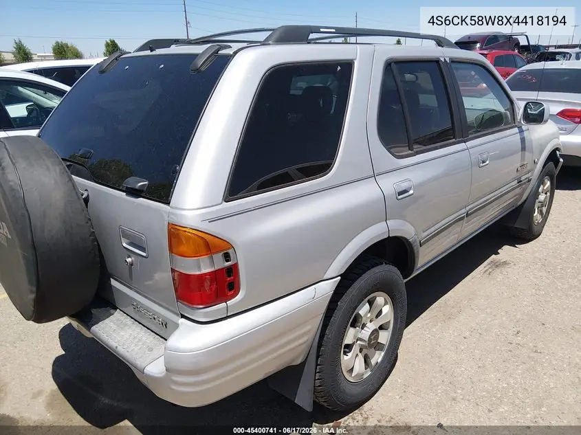 1999 Honda Passport Ex/Lx VIN: 4S6CK58W8X4418194 Lot: 45400741