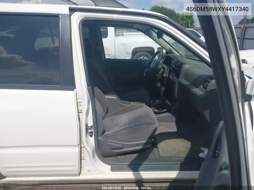 2000 Honda Passport Ex/Lx VIN: 4S6DM58WXY4417340 Lot: 45219266