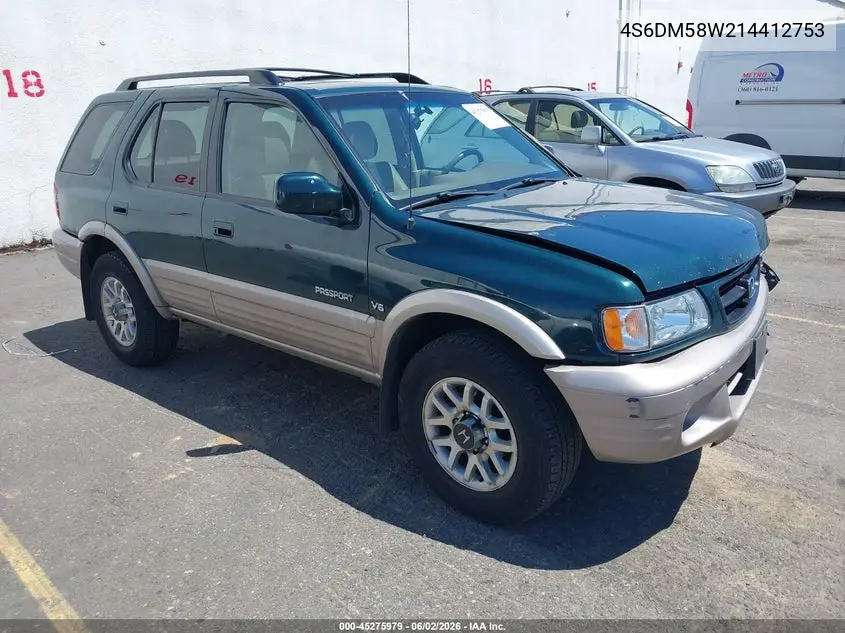 2001 Honda Passport Ex/Lx VIN: 4S6DM58W214412753 Lot: 45275979