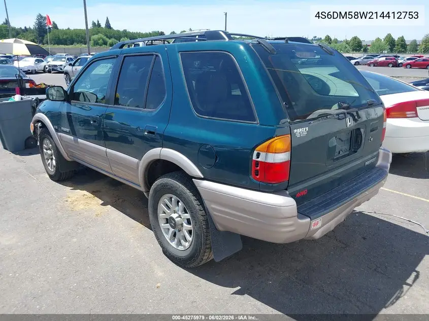 2001 Honda Passport Ex/Lx VIN: 4S6DM58W214412753 Lot: 45275979