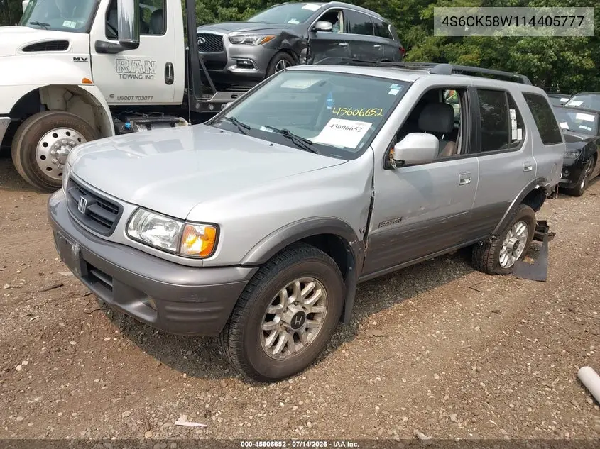 2001 Honda Passport Ex/Lx VIN: 4S6CK58W114405777 Lot: 45606652