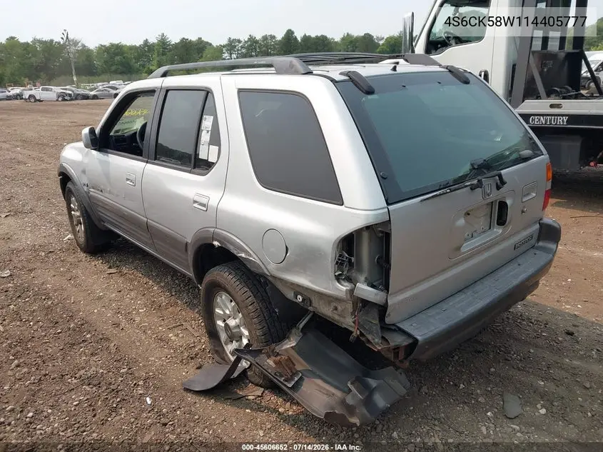 2001 Honda Passport Ex/Lx VIN: 4S6CK58W114405777 Lot: 45606652