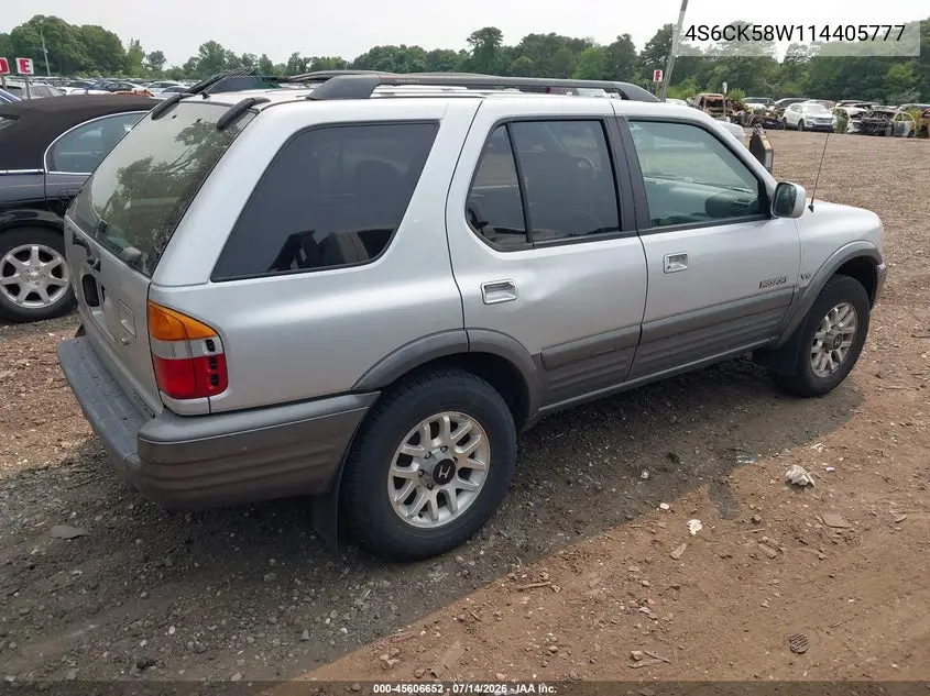 2001 Honda Passport Ex/Lx VIN: 4S6CK58W114405777 Lot: 45606652