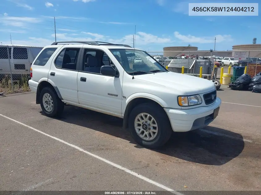 2002 Honda Passport Ex/Lx VIN: 4S6CK58W124404212 Lot: 45629396