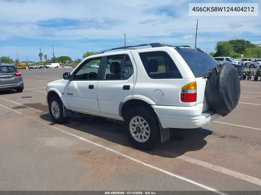 2002 Honda Passport Ex/Lx VIN: 4S6CK58W124404212 Lot: 45629396